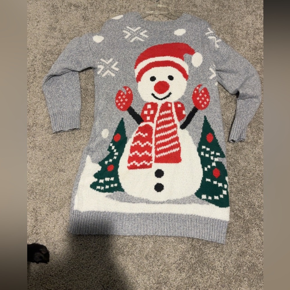 Festive Snowman Gray Sweater